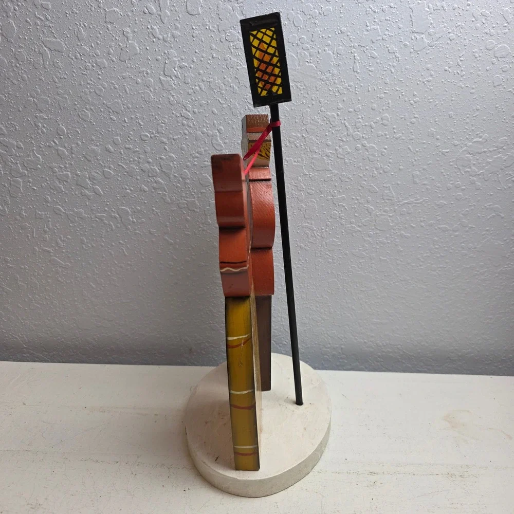 CLEARANCE 💲6️Vintage 70s Hand Painted Wood Christmas Carolers‎ Lantern Folk Art